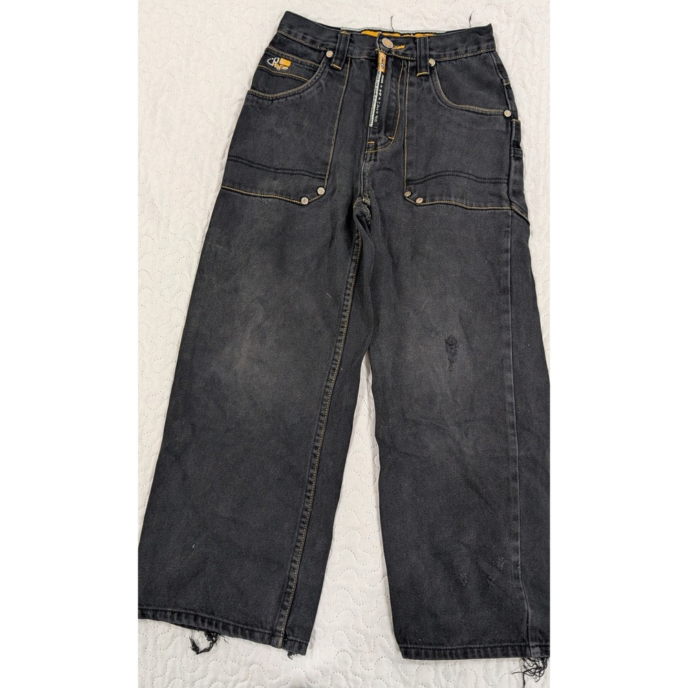Vintage Paco Jeans Boys Faded Black Wide Leg Skater Denim Y2K Streetwear grunge